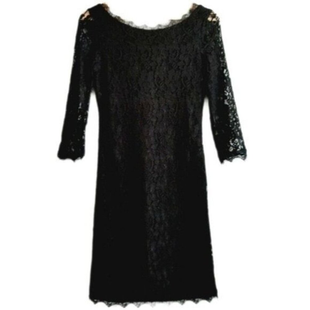 Aritzia / BABATON Rafael Black Floral Lace Long Sleeve Dress Sz 2